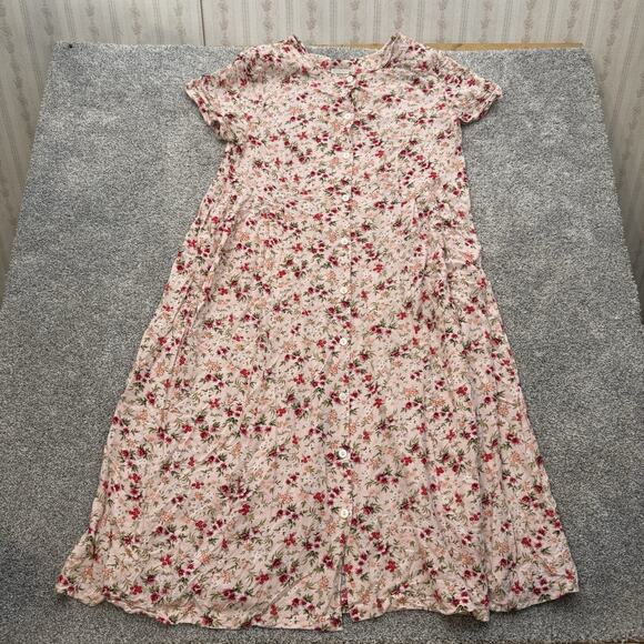 Vintage 90s Y2K Fashion Bug Maxi Dress 18 Romantic Floral Cottagecore Soft Girl - Picture 1 of 10